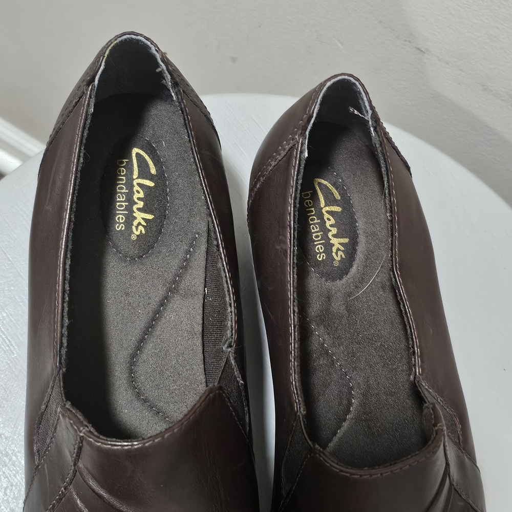 Clarks Women's Brown Leather Shoes, Size 10 - Picture 5 of 10